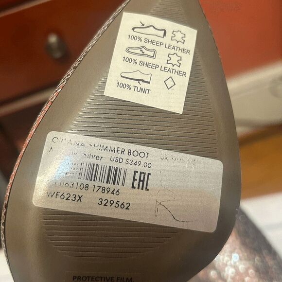 NEW! NWT ALL SAINTS Orlana Womens Metallic Pointed Toe Mid-Calf Boots size 6 - Picture 5 of 13